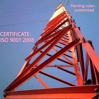 Tour en acier angulaire à 3 pieds, tour de communication en acier Q235, 25m, réseau LTE, résistant aux intempéries, zones rurales