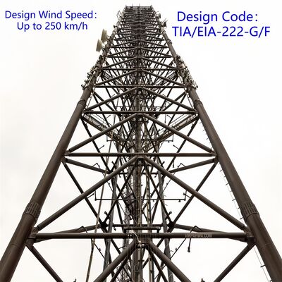 Tour de diffusion de fil de fer à l'épreuve de la corrosion en acier 55m Signal Régions côtières Durable