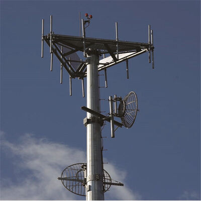 Structure de télécommunications de la tour Monopole, constituée d'acier à haute résistance à la traction et d'acier doux, répondant aux normes GB T et EN 10025