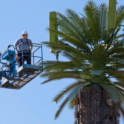 12 18 24M arbre bionique communautaire camouflé mât de communication extérieur galvanisé à micro-ondes 5G 4G
