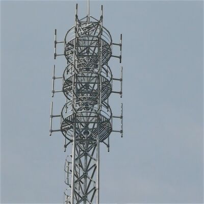 Tour en acier tubulaire personnalisable à 3 pieds conçue pour les installations d'observation et de sécurité de surveillance des télécommunications extérieures