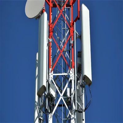 Tour de radio en treillis de 60 m Tour angulaire galvanisée à chaud en acier à quatre pattes