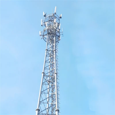 Autoportant à chaud galvanisé récepteur de télévision numérique radio cellulaire télécom Wifi antenne triangulaire tour de mât en acier