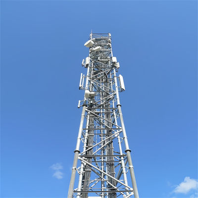 Tour de télécommunications à trois pattes, base étroite en acier angulaire de 45m 50m 55m 60m 65m