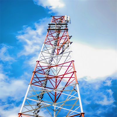 Tour de télécommunications à trois pattes, base étroite en acier angulaire de 45m 50m 55m 60m 65m