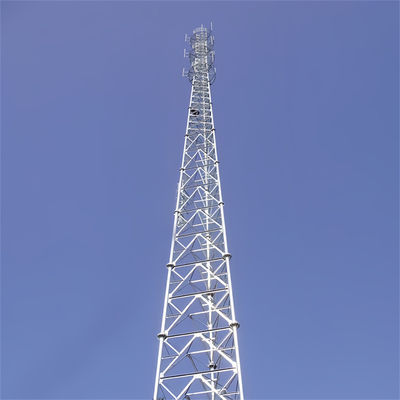 60m haut angle galvanisé en acier auto-supportant antenne tour 3 jambes tubulaire