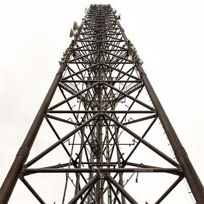 Tour d'acier tubulaire à trois pattes galvanisée à boulonnage Tour d'antenne télécom