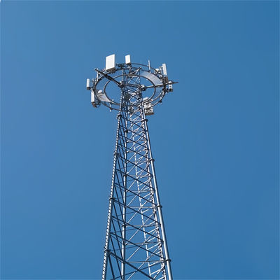 Tour en acier tubulaire à trois pattes à pylône boulonné 20 - 65 M Mast