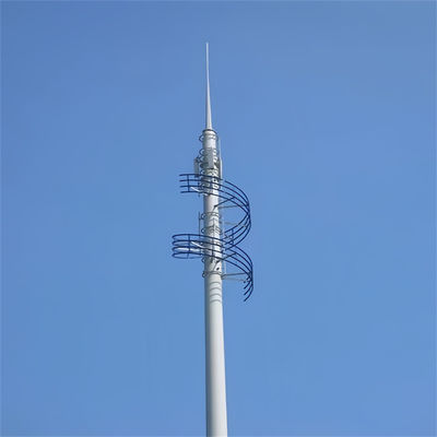 Équipement cellule tubulaire galvanisée conique GSM antenne télécommunication communication Tour de monopole en acier