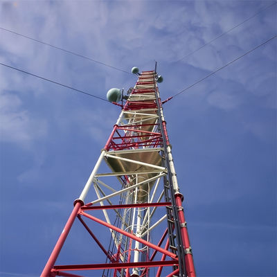 20 Mètre galvanisé à chaud tubulaire en acier galvanisé tour de fil 5G radio antenne télécommunication mât