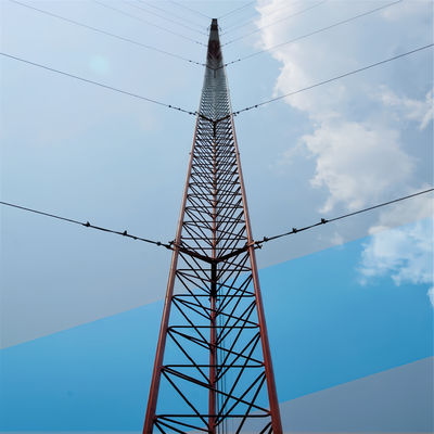 Télécomporté conception de mât triangulaire tour de fil galvanisée tubulaire
