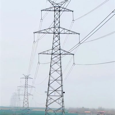 Tour de transmission électrique en double circuit de 35kv en acier galvanisé Monopoles métalliques Tour