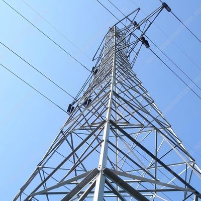 Tour de transmission électrique en double circuit de 35kv en acier galvanisé Monopoles métalliques Tour