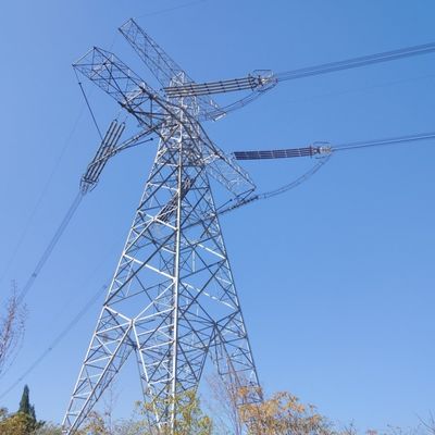 Tour de transmission électrique en double circuit de 35kv en acier galvanisé Monopoles métalliques Tour