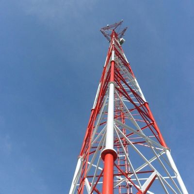 3 Pièces Pièces tubulaires d'acier autoportant galvanisé à chaud Télécommunication Communication Tour cellulaire