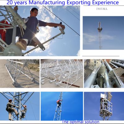 Tour de cellules à corde de type en acier haute résistance 35m Réseau mobile Zones de banlieue Résistant au vent