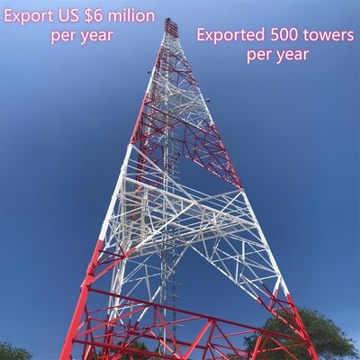 Tour en acier angulaire à 3 pieds, tour de communication, acier au carbone, 35m, transmission WiFi, durable, zones suburbaines