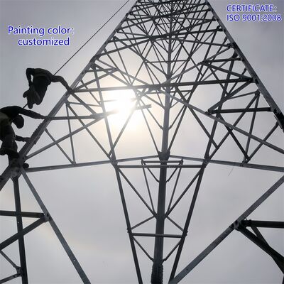 Tour d'acier angulaire à 3 pattes Tour de communication galvanisée à chaud à 40 m Signal de diffusion résistant à la corrosion Parcs industriels