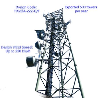 Acier inoxydable tubulaire à 3 pattes 20 30 40M galvanisé 5G GSM Cdma Isp Tour de télécommunication