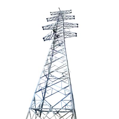 Durable Galvanized Steel Power Transmission Tower 66KV 132KV Multi Circuit Electrical Grid Mast