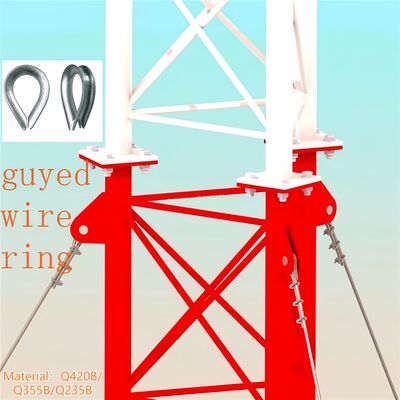 10 20 30 40 50 65m 3 Pieds fil galvanisé résistant aux intempéries acier galvanisé 4G 5G micro-ondes WiFi télécommunication tour de transmission