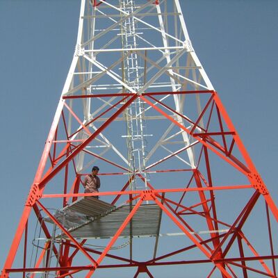 Wind resistant 4 Legged Angular Steel Tower constructed with steel grades and designed to minimize deflection under extreme weather conditions