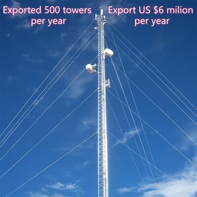 Tour de fil haubanée galvanisée à chaud de 15 m à 40 m pour la communication ferroviaire GSM-R et la surveillance des voies