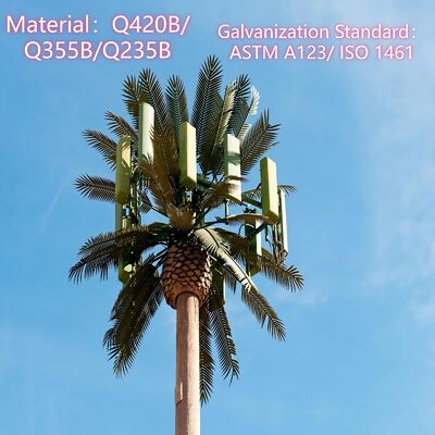 12 18 24M Parc Arbre bionique scénique camouflé en acier galvanisé autoportant extérieur 5G 4G Tour de télécommunication Wifi