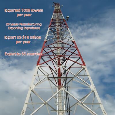 12 18 24 30M 3 jambes angulaires en acier léger galvanisé autoportant extérieur 5G 4G mât de Communication de banlieue micro-ondes