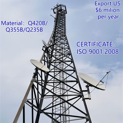 14 20 26 32M léger 3 pattes angulaires en acier galvanisé extérieur 5G 4G mât de Station de Base temporaire pour micro-ondes