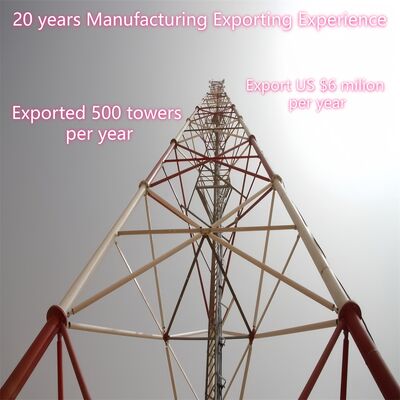 19 27 35M Faible entretien 3 jambes tubulaires en acier galvanisé auto-supportant extérieur 5G 4G micro-ondes Mast de longue durée de vie