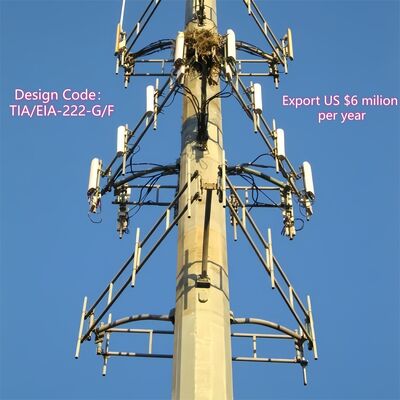 18 26 34M Urban Landscape Monopole Galvanized Steel Self Supporting Outdoor 5G 4G Wifi Aesthetic Telecom Tower