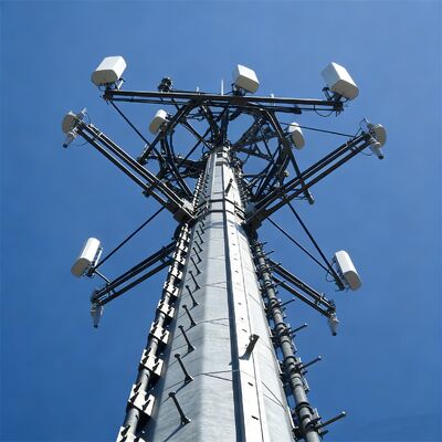 Mât tubulaire de Communication scénique de ville à micro-ondes galvanisé extérieur 5G 4G, monopôle respectueux du paysage, 20 28 36M