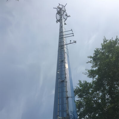 13 19 25M conception compacte monopole en acier galvanisé autosuffisant extérieur 5G 4G micro-ondes gain de place mât