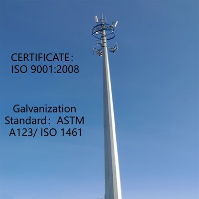 11 17 23M tour de communication compacte extérieure en acier galvanisé tubulaire monopôle efficace de l'espace 5G 4G Wifi