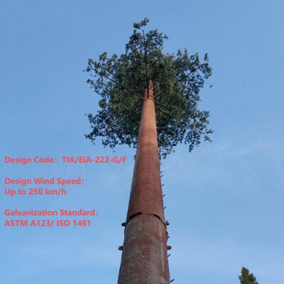 Tour d'arbres bionique artificielle avec ANSI TIA 222 G H F et EN 1991 1 4 EN 1993 3 1 codes de conception pour les infrastructures