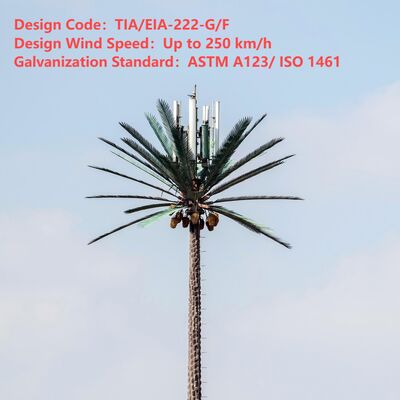 Tour d'arbres bionique artificielle avec ANSI TIA 222 G H F et EN 1991 1 4 EN 1993 3 1 codes de conception pour les infrastructures