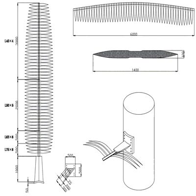Tour d'arbres bionique artificielle avec ANSI TIA 222 G H F et EN 1991 1 4 EN 1993 3 1 codes de conception pour les infrastructures