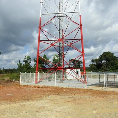 55M Weatherproof 3 Legged Tubular Steel Tower with High Impact Strength for Telecom Microwave and Security Installations