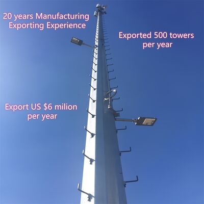 Vent de tour en acier de communication unipolaire de 16 24 32M résistant pour la station de base urbaine 5G