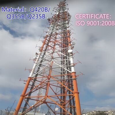 Tour robuste en acier tubulaire à 3 pieds, adaptée aux systèmes de micro-ondes et de sécurité 4G 5G avec construction en acier à haute résistance