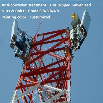 IP66 Dust-Proof 3 Leg Angular Steel Communication Tower For Desert Arid Region