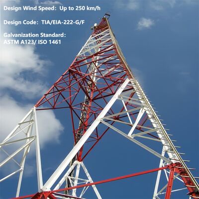 Durée de vie en acier rentable angulaire de coût d'installation de tour de télécom de 3 jambes basse longue