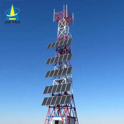 15 22 38M Tour de télécommunication à treillis solaire hors réseau angulaire à 4 pattes avec acier galvanisé et batterie de secours pour la communication d'urgence
