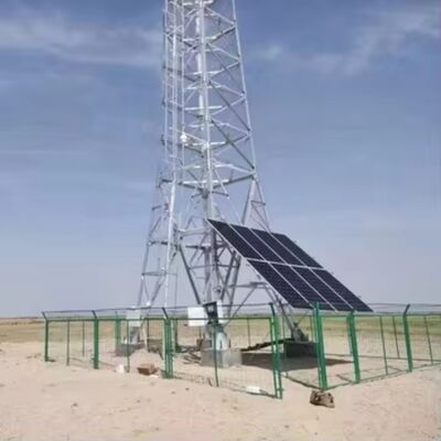 15 22 38M Tour de télécommunication à treillis solaire hors réseau angulaire à 4 pattes avec acier galvanisé et batterie de secours pour la communication d'urgence