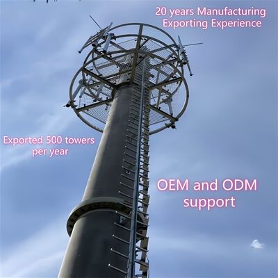 tour d'antenne à ondes millimétriques à gain élevé 5G unipolaire de 12 32M pour une couverture rurale à long terme