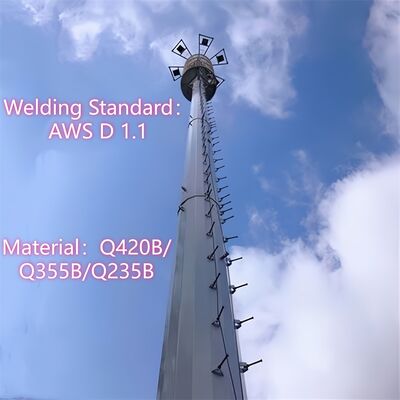 tour d'antenne à ondes millimétriques à gain élevé 5G unipolaire de 12 32M pour une couverture rurale à long terme