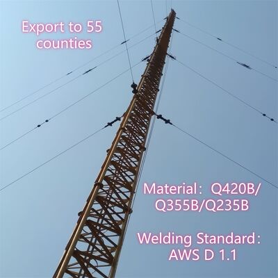 Vent haubané galvanisé par communication sans fil de tour de fil résistant pour la transmission du signal 5G