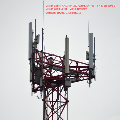 contrat conique de tour d'antenne de tube de l'acier 3 de 52M pour le toit d'immeuble de bureaux