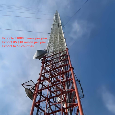 32 45 tour d'antenne haubanée en acier de 50M Q355 pour la communication de station de garde forestier
